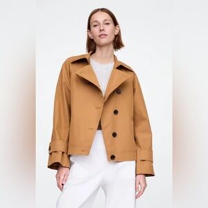 NWT! GAP Riverbed Brown Asymmetrical Trench Jacket - Size Medium 🛞